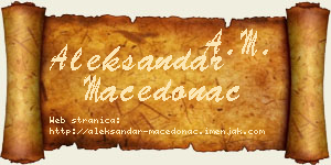 Aleksandar Macedonac vizit kartica